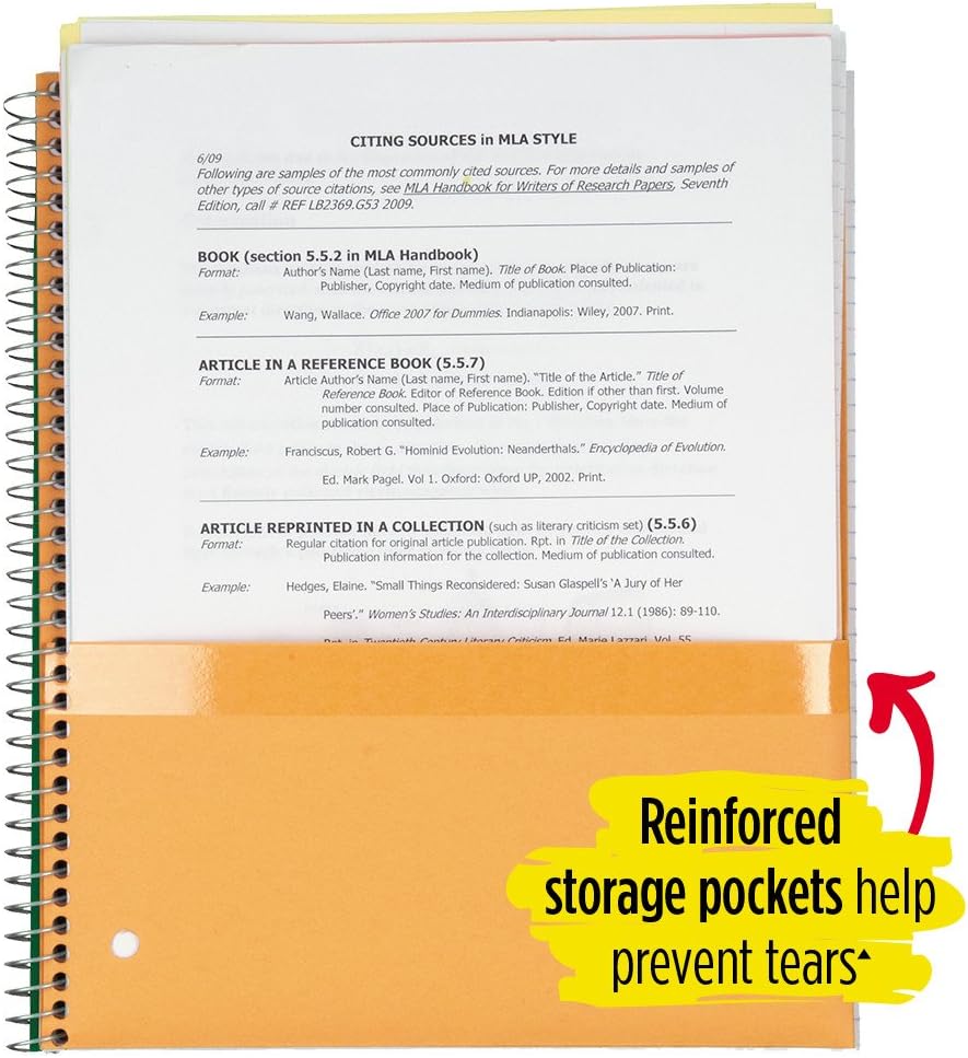 Five Star Spiral Notebooks, 3 Subject, College Ruled Paper, 150 Sheets, 11" x 8-1/2", Gray, Lime, Teal, 3 Pack (73481) : Office Products