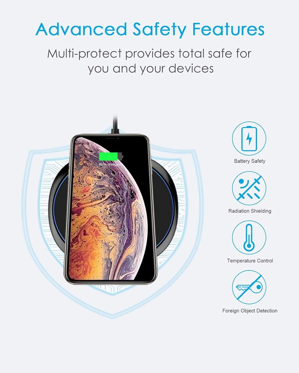 NANAMI Fast Wireless Charger with PD3.0 Adapter, 10W for Samsung Galaxy S26 S25 S24 S23 S22 S21 S20 S10 S9 - Image 4
