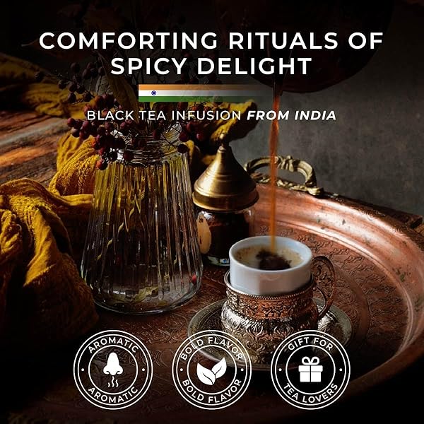 GYA TEA CO CARDAMOM CHAI BLACK TEA – 5.29 OZ LOOSE LEAF, 70 CUPS, CAFFEINATED, SUGAR-FREE