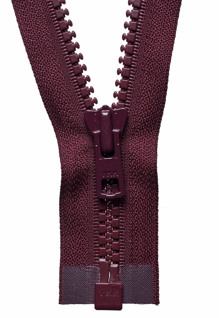 YKK Open Ended Zip, No. 48 Burgundy, 61 cm Length