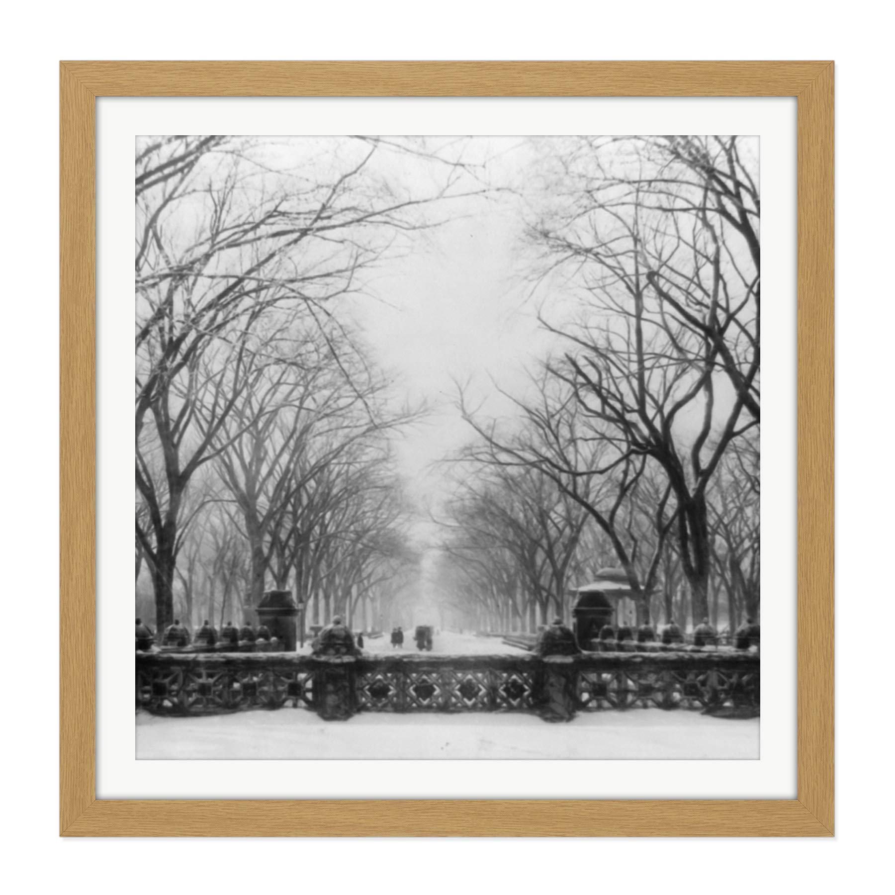 Artery8 New York City Central Park Vintage Photo Square Wooden Framed Wall Art Print Picture 16X16 Inch