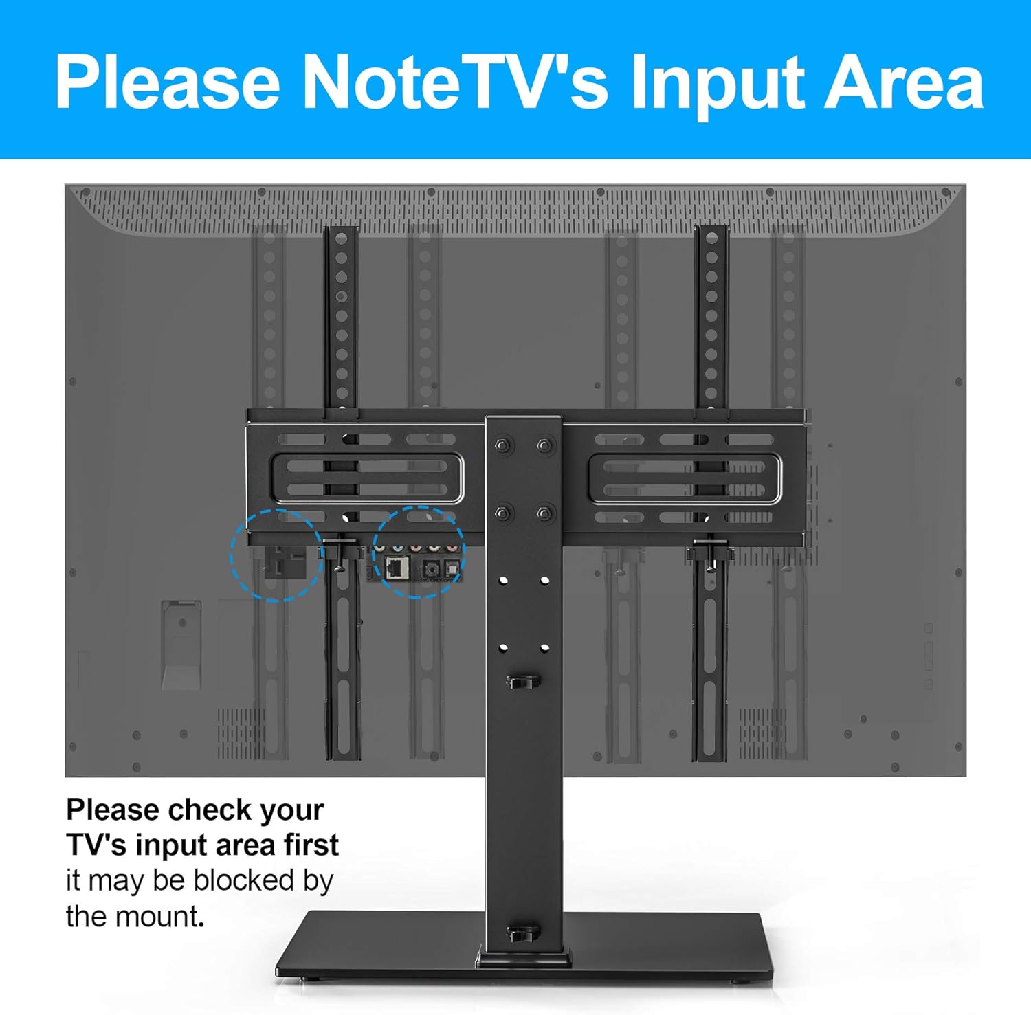 FITUEYES Universal TV Stand Table Top TV Stand for 27-55 inch LCD LED TVs 6 Level Height Adjustable TV Base with Tempered Glass Base VESA 400x400 Holds up to 88lbs TT103701GB: Furniture & Decor