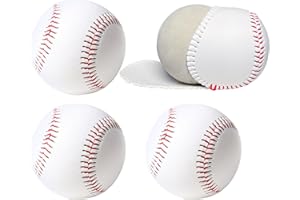POOSUE Bucket of Baseballs - Standard Size T-Ball Training Baseballs, Reduced Impact Kids Safety Baseballs, Unmarked & Soft Practice Baseballs for League Play, Pitching, Hitting, Batting, Fielding, Autograph