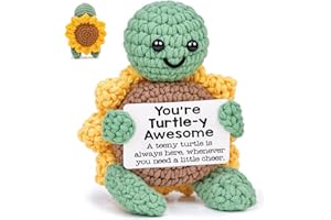 Funny Positive Turtles Gifts,Funny Gifts for Women,Emotional Support Plush with Positive Words for Birthday Sunflower