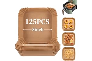 Air Fryer Liners, Air Fryer Accessories, Airfryer Liners - 125Pcs Disposable Parchment Paper Liners,Non-Stick and Oil Proof f
