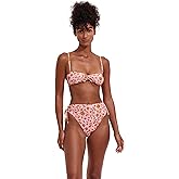 Gottex Flirtt Lolita Women’s Floral Pink Orange Bandeau Bikini Bathing Bra with Adjustable Straps Swim Essential