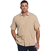 Cubavera Men's Embroidered Chambray Short Sleeve Button-down Casual Shirt (Available in Big & Tall)
