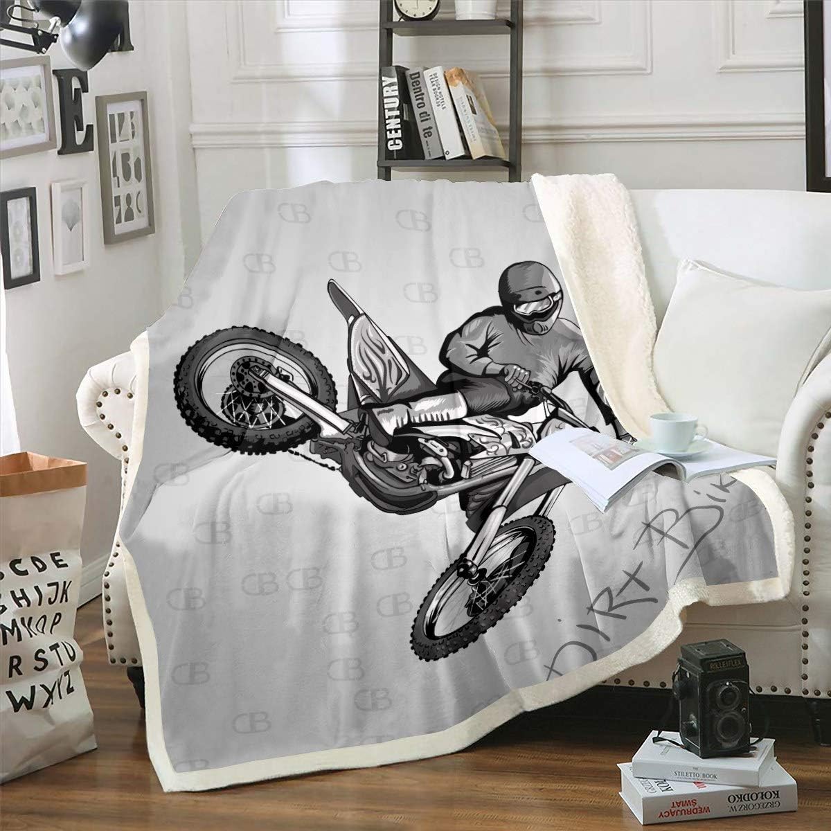 Feelyou Extreme Sports Fuzzy Blanket Motocross Rider Fleece