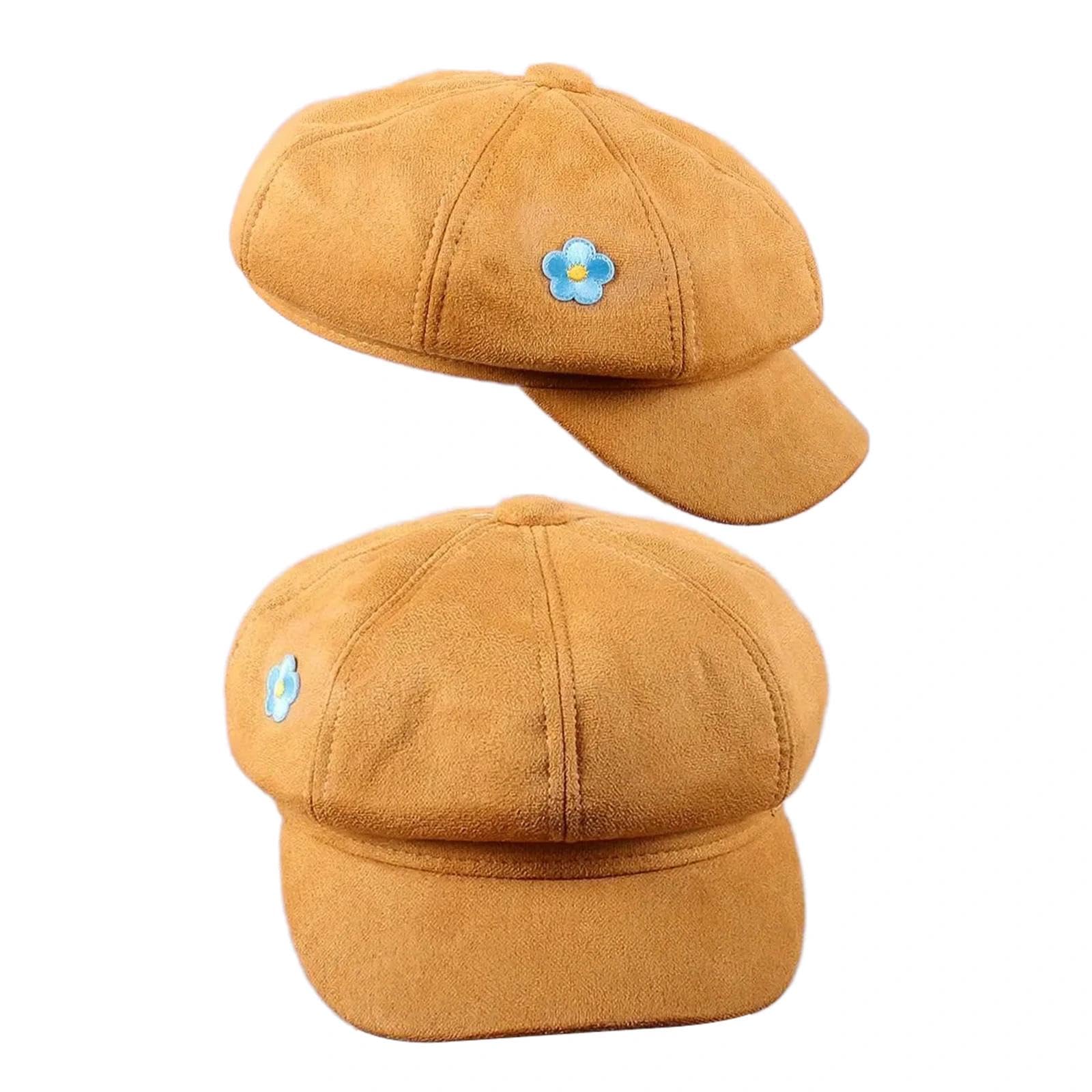 Brewlix Vintage Anime Cosplay Props Beret Octagonal Hat, Durable Suede Beret Hat Women, Brown Demon Hunters Costume Accessories for Christmas, Theme Parties, Carnivals & Stage Performances