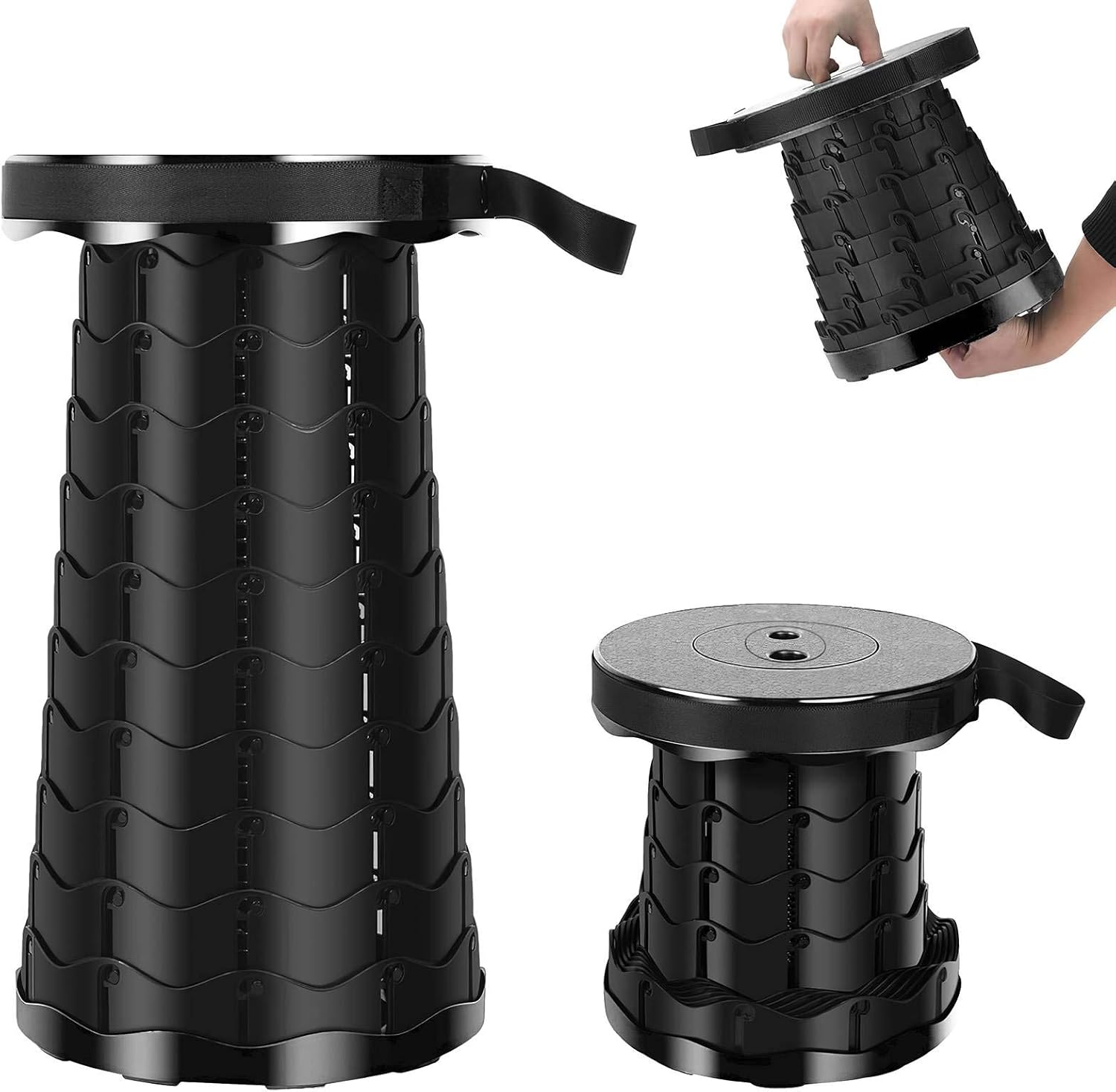 Plastic telescopische kruk, in hoogte verstelbare licht camping opvouwbare kruk, gemakkelijk te