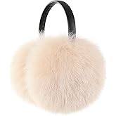 Women Real Fox Fur Earmuffs Girls Winter Cute Warm Furry Fluffy Ear Muffs Outdoor Ear Covers