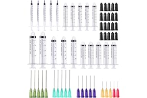 BSTEAN Syringe Blunt Tip Needles Caps Refilling and Measuring Liquids, Adhesives, Oil or Glue Applicator (1ml, 3ml, 5ml, 10ml, 20ml)