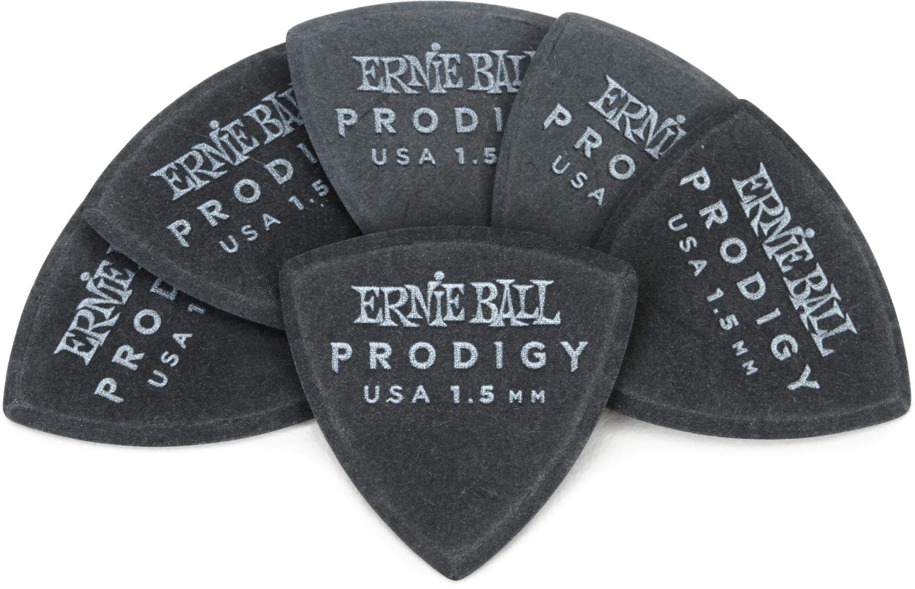 Ernie Ball 1.5 mm Black Shield Prodigy Picks 6-pack