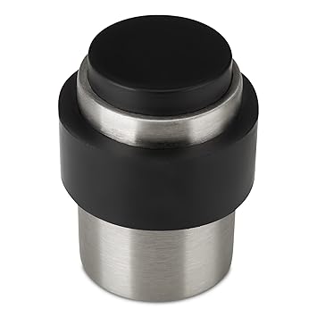 2 x STOPPLA Türstopper SKOLL Edelstahl gebürstet Ø 35 mm Höhe 45 mm für Boden und Wand - Stabiler Bodentürstopper Wandtürstop