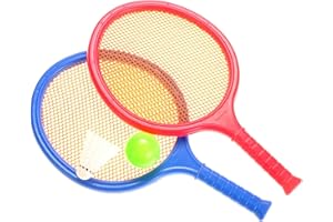 PowerTRC Badminton and Tennis Play Set with Easy to Grip Colorful Rackets | Outdoor & Indoor Play Set for Boys & Girls
