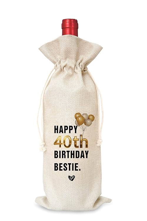 40th Birthday Gift Wine Bag（1 Pc）,40th Birthday Decorations for Women, Men, Sister, Friends-J21