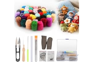 TOMMAX Needle Felting Kit with 50 Vibrant Colors Wool Roving – Complete Felting Kit Includes Essential Needle Felting Tools, Felt Molds & Portable Storage Box – Perfect for DIY Craft, Gift Making