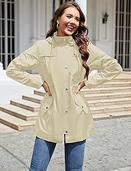 LOMON Women Rain Jacket Lightweight Hooded Jackets