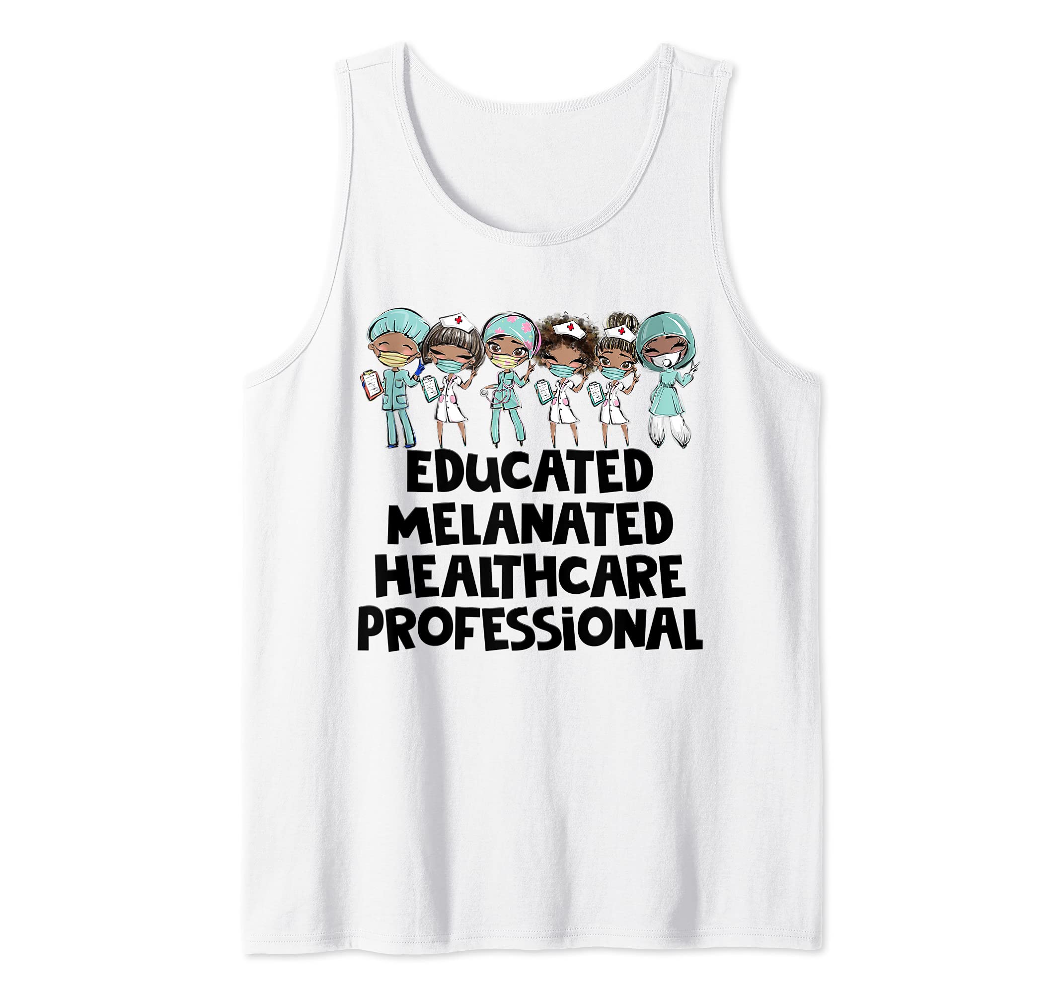Educated Melanated Healthcare Professional RN Black Nurse Tank Top