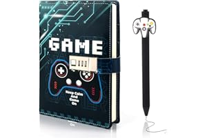 Diary with Lock for Boys Ages 8-12, Game Journal with Lock, Video Game Diary for Teen Boys 10-18, Birthday Gifts for Boy Jour