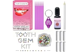 HEIQI Tooth Gem Kit,DIY Tooth Jewelry Kit Removable Tooth Ornaments Artificial Fashionable Crystal Tooth Ornaments for Reflective Teeth Ornament Decor (Z-6)