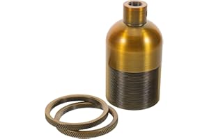 Alipis Vintage E27 Aluminum Light Socket with Dual Rings, Retro Hanging Lamp Holder for Restaurant Bar