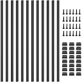 Sidasu 100 Pack 36" Metal Deck Balusters for Deck, Porch and Stair Railings | Galvanized Carbon Steel, Rust &amp; Weather Resistant, Side-Mount Design, End Caps and Mounting Screws Included, for Outdoor Use
