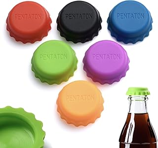 Pentaton Flaschenverschluss, Silikon Kronkorken, Flaschenmarkierer, Wiederverwendbarer Bierverschluss (12er Pack)