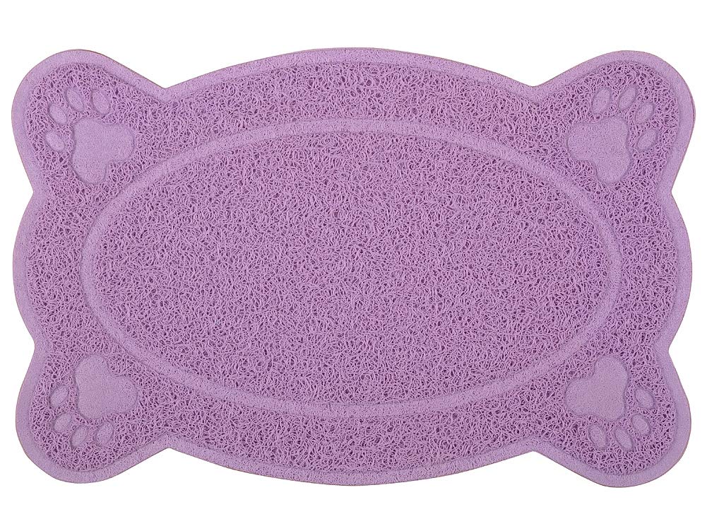DM Cat Litter Box Debris Catcher Mat,Kitty Scatter Control Rug,40x26 cm,5 Colours Available (Purple)