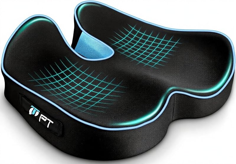 POOTACK Memory Foam Seat Cushion Large Non-Slip Office Car Chair