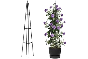 Alisisfores 5.2Ft obelisk trellis for Climbing Plants outdoor,5.2Ft garden trellis with Extra Thickened Plastic-Coated metal pipes, Garden Indoor Potted Plant Support,Climbing Support for Potted Plant