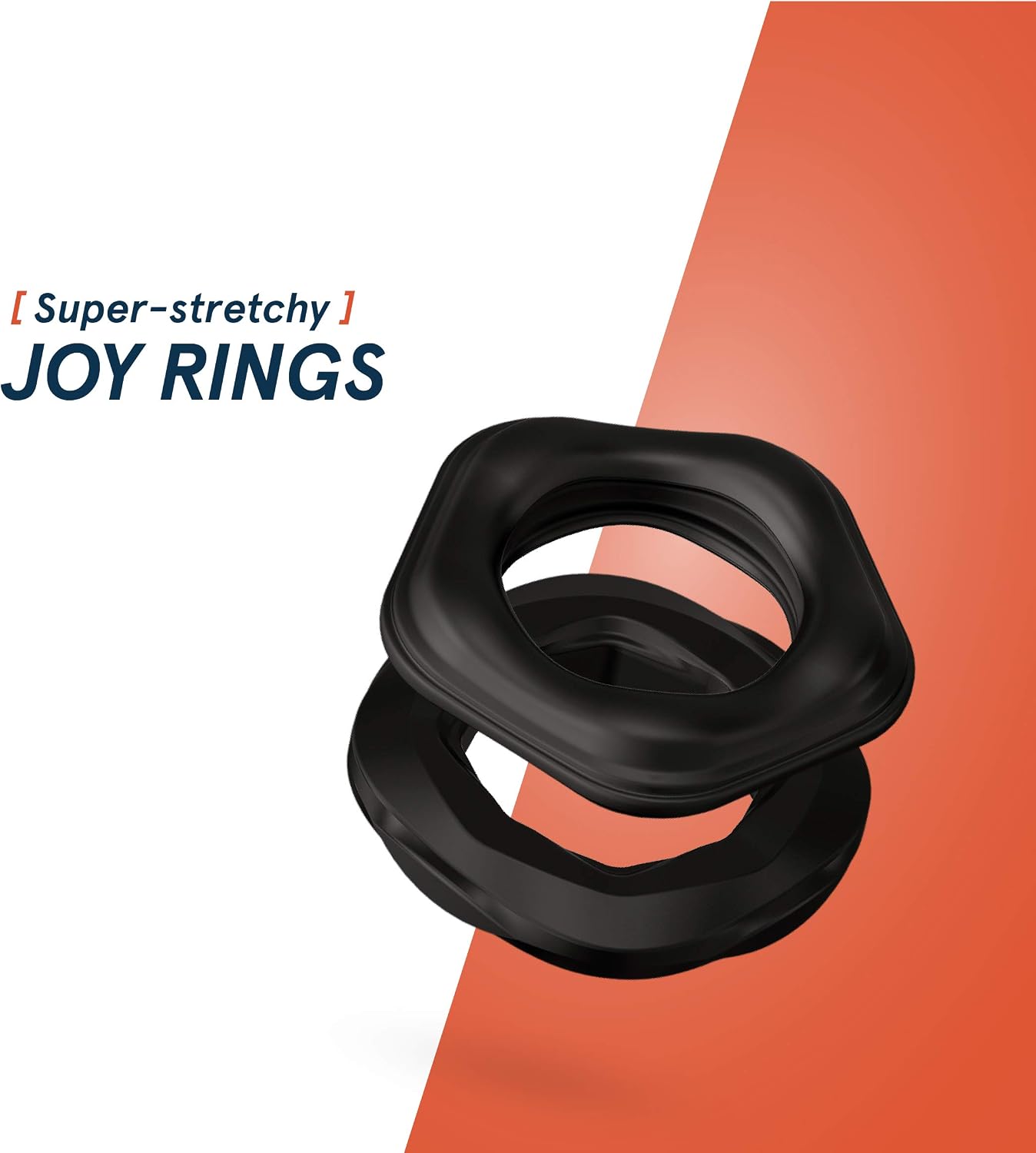 So Divine Men Classic Joy Rings 2 Pack, Soft Stretchy Silicone Stamina Rings, Black - Image 4