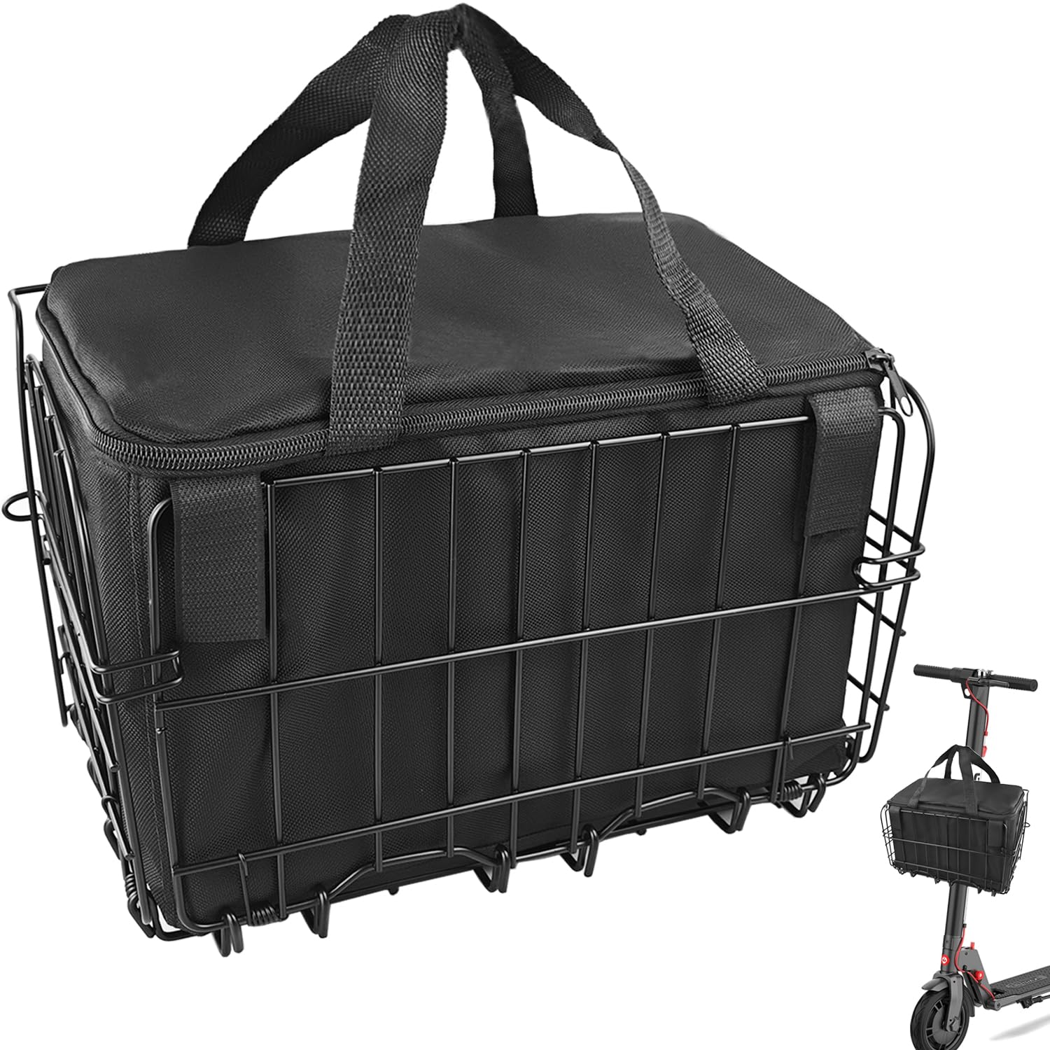 Mkuero Upgrade Knee Scooter Baskets Accessory, Quick Release Removable Cloth Electric Scooter Basket, Scooter Basket for Knee Scooter Front, Fits Most Knee Scooter Walker Models and Scooter