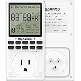 Timer Outlet, Nearpow Multifunctional 7-Day Cycle Programmable Plug-in Digital Timer Switch for Appliances, Extra large LCD Display, 19 Programmable Settings, Seconds-Interval, 15A/1800W