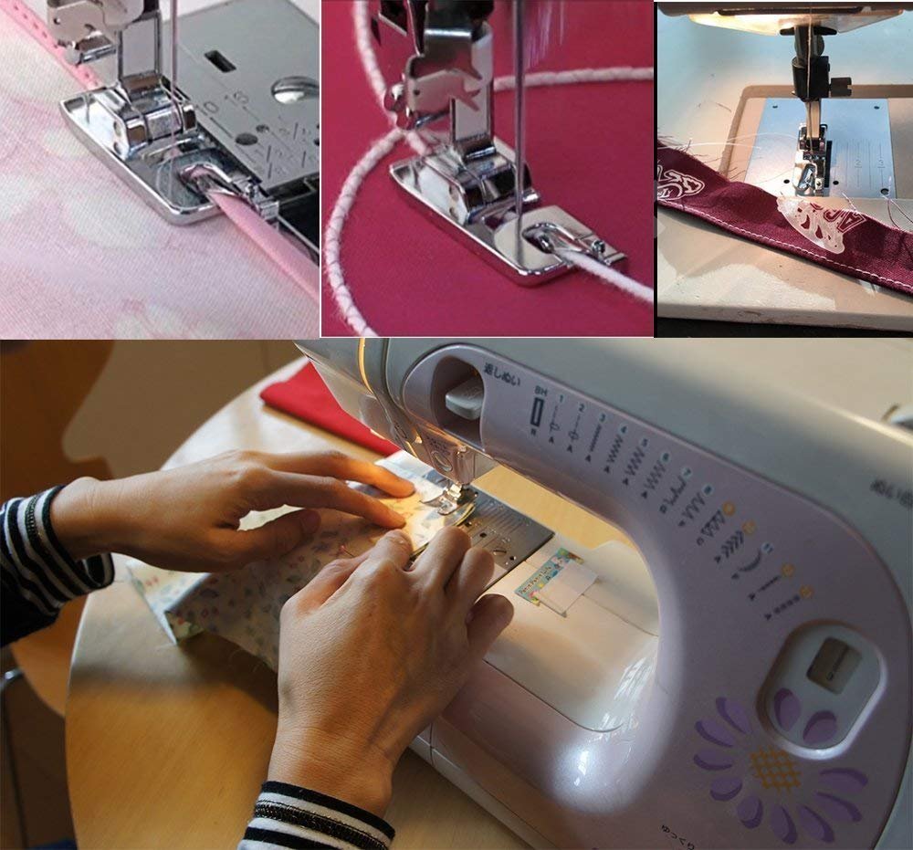 3Pcs Narrow Rolled Hem Sewing Machine Presser Foot Set (3mm, 4mm and 6mm) for All Low Shank Snap-On Singer, Brother, Babylock, Euro-Pro, Janome, Kenmore, White, Elna Sewing Machines