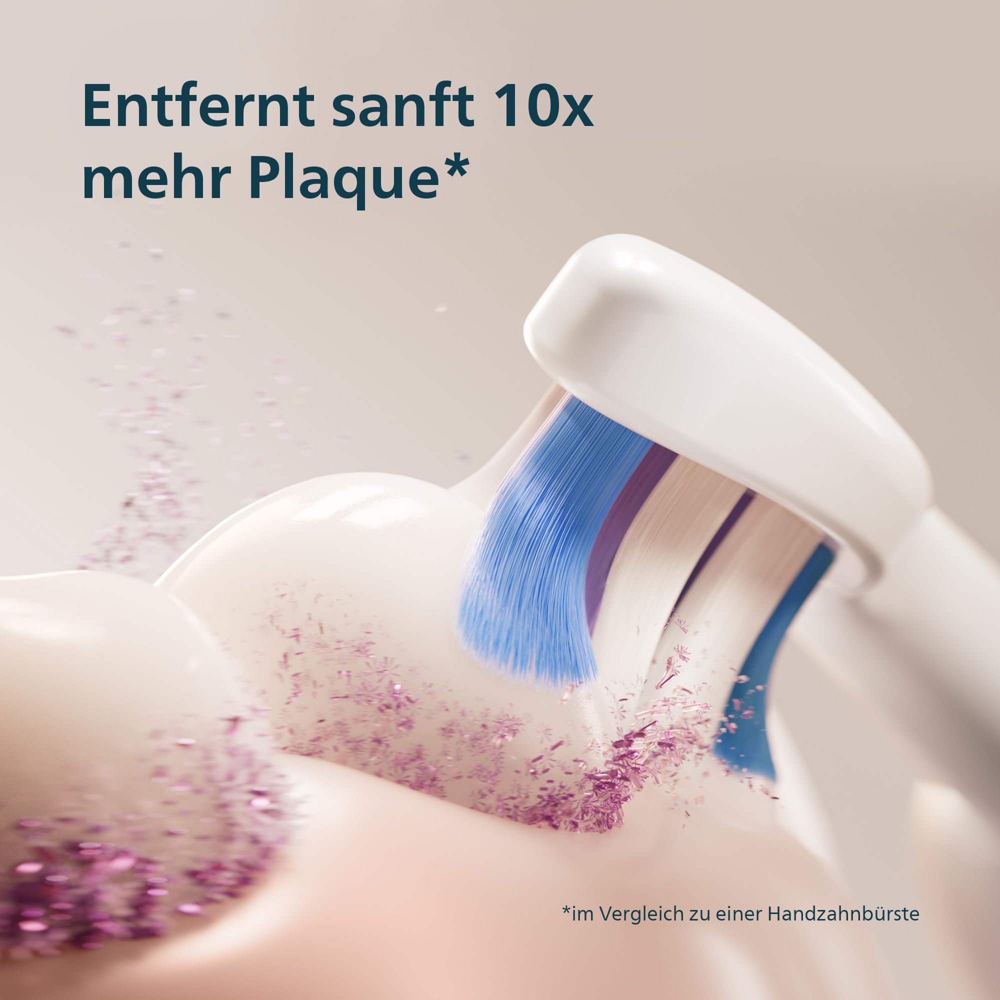 Philips Sonicare 6100 elektrische Zahnbürste, Schallzahnbürste mit 2 Putzmodi und 3 Intensitätsstufen, Andruckkontrolle, EasyStart, SmarTimer, Schwarz, Modell HX7401/07 [Neue Technologie] 4
