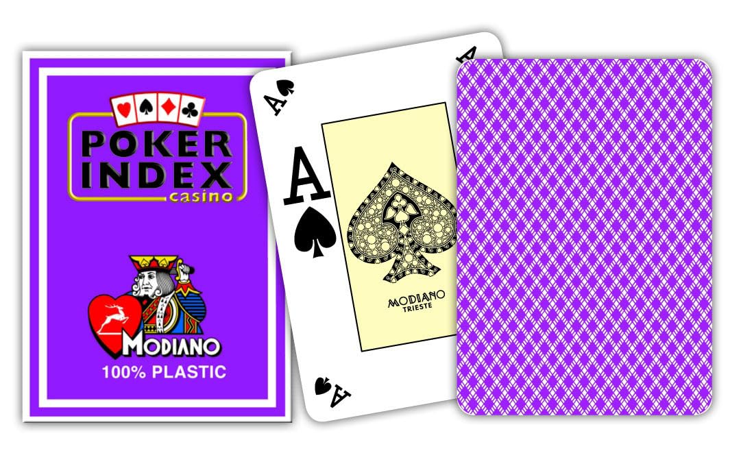 Modiano Texas Poker 4 Mini Index Purple Texas Poker Playing Cards
