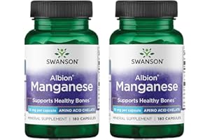 Swanson Albion Chelated Manganese 10 Milligrams 180 Capsules (2 Pack)