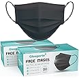 Gleeporte [Pack Of 100] Black Disposable Face Mask, 3-Ply Adult Masks, Facial Cover with Elastic Earloops For Home, Office, School, and Outdoors