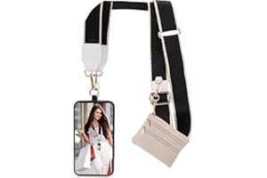 XANGNIER Clip and Go Strap for Phone with Wallet Crossbody, Phone Strap with Zippered Wallet, Adjustable Anti Theft Cellphone Lanyard for Women, Cellphone Chain Accessories,Multicolor 11
