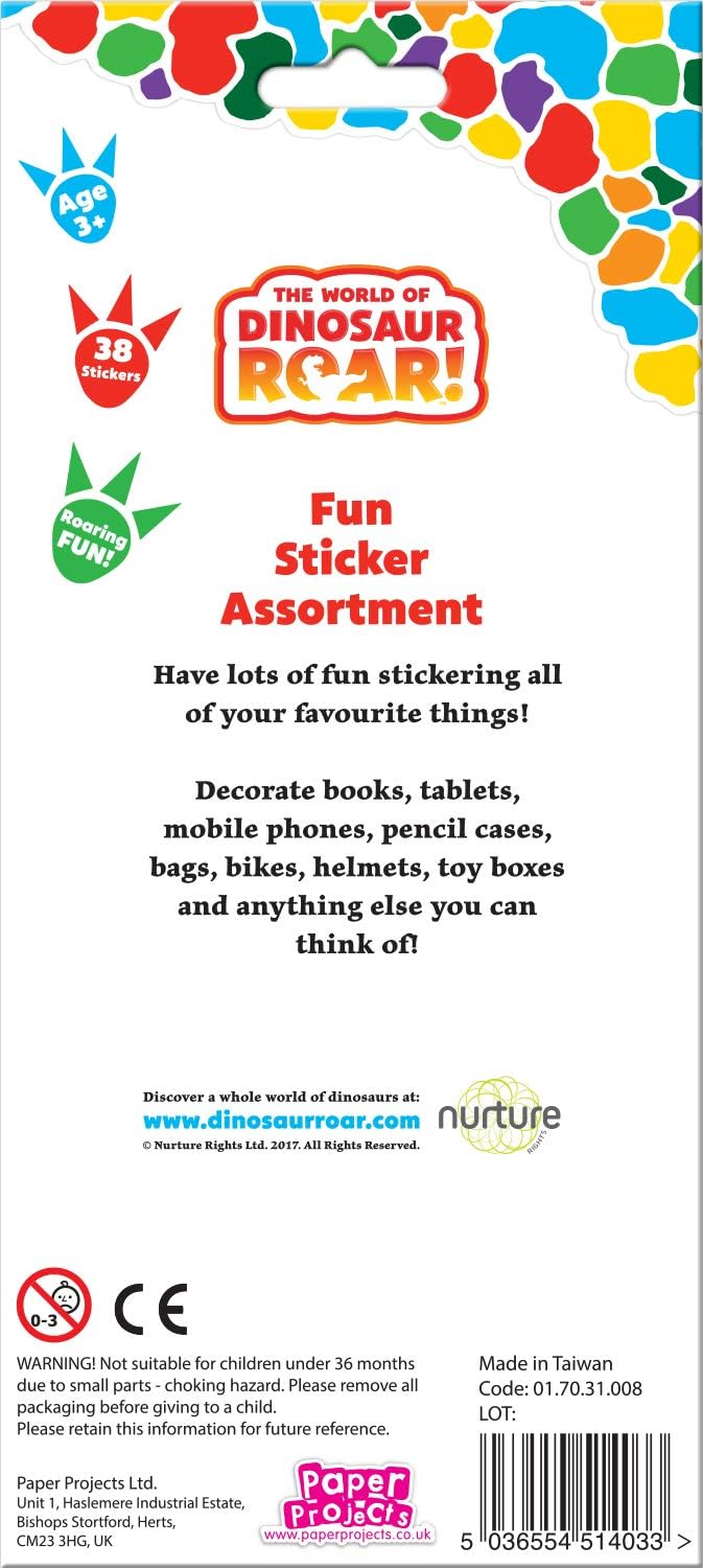 Paper Projects The World of Dinosaur Roar Assorted Sticker Pack, White, 24.5cm x 11cm - Image 4