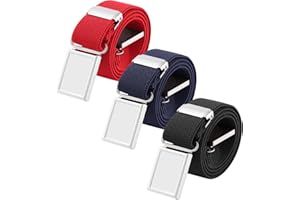 Boy Kids Magnetic Buckle Belt - Adjustable Elastic Child Belts for Girls, 3 Pieces
