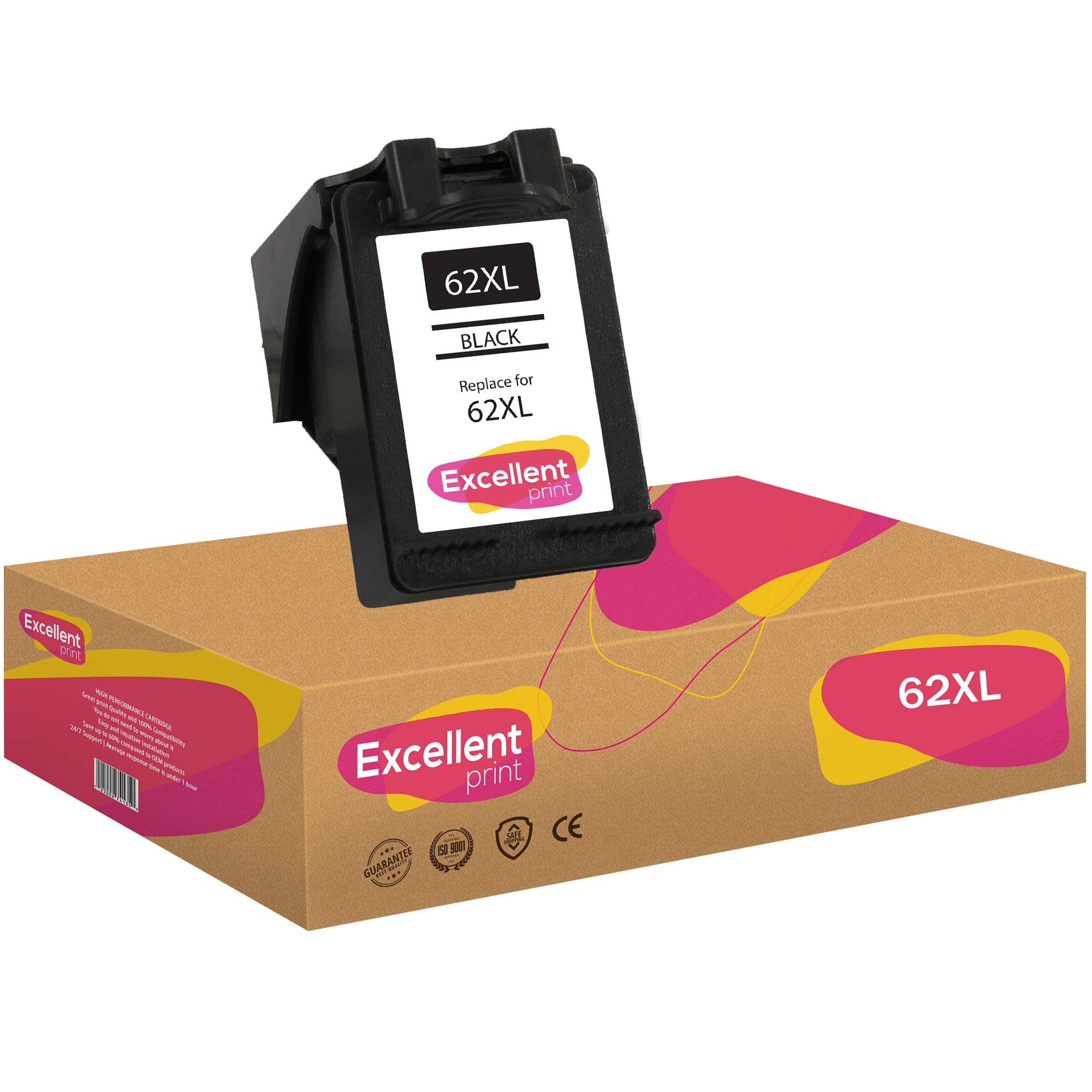 Excellent Print 62XL 62 Compatible Ink Cartridges for HP Envy 5644 Officejet 5740 5745 8040