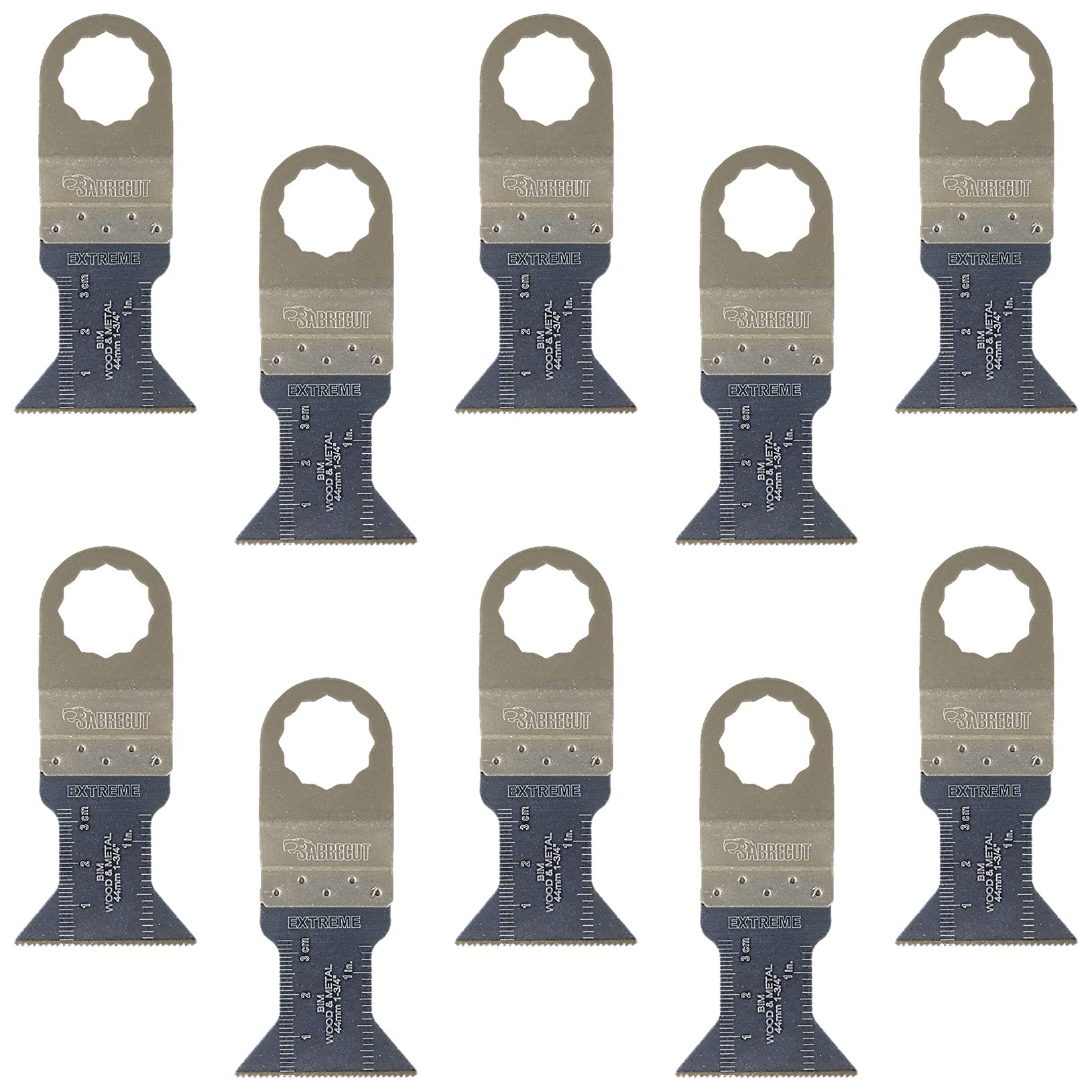 10 x SabreCut SC44B_10 44mm Bi-Metal Blades Compatible with Fein SuperCut and Festool Vecturo (Non-StarLock) Oscillating Multitool Multi Tool Accessories