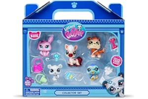 BANDAI Littlest Pet Shop Series 2 Collectors 5 Pack Winter Besties | The Pack Contains 5 LPS Mini Pet Toys 7 Accessories 1 Collector Card and 1 Virtual Code | Collectable Toys for Girls and Boys