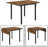 VASAGLE Folding Dining Table Drop Leaf Extendable 78x120 cm Rustic Brown view 6