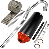 GREHUA 28mm Exhaust Muffler with Heat Wrap Compatible with 50cc 70cc 90cc 110cc 125cc CRF50 CRF70 XR50 SSR110 SSR125 Taotao DB10 DB14 Baja Xpro Apollo Rocketa TTR SDG Coolster Pit Dirt Bike Parts