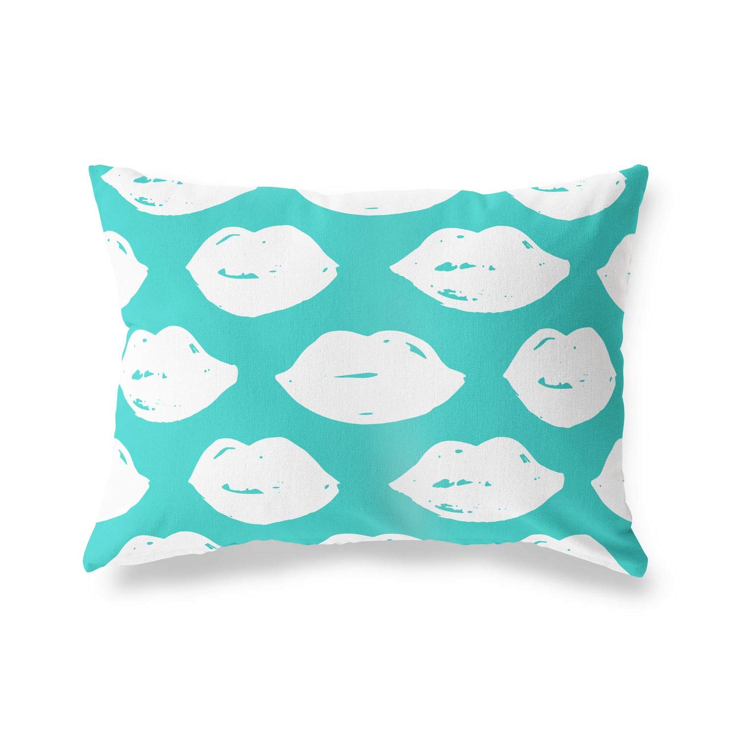 BonaMaison Decorative Cushion Cover, Turquoise-White Throw Pillow Covers, Home Decorative Pillowcases for Livingroom, Sofa, Bedroom, Size: 45X60 Cm - Designed and Manufactured in Turkey