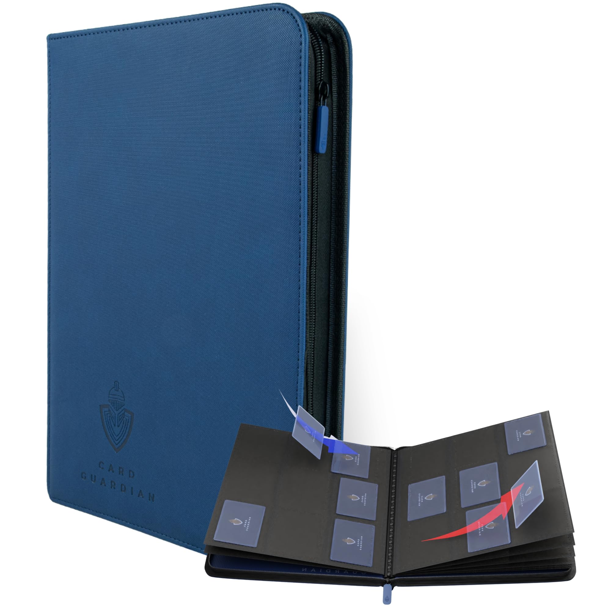 Card Guardian 9 Pocket Card Binder with Zipper – Holds 360 Cards, Side Loading Trading Card Binder for TCG & Football, Premium Card Collection (Blue) — image 1