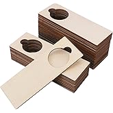kukmakri 55 Pieces Unfinished Wood Door Knob Hangers, 8.66 x 3.15 Inch Door Knob Signs for Painting, Blank Wooden Door Knob Hangers for DIY Wood Crafts, Office and House Decoration